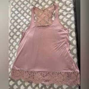 Bordeaux Mauve Lace Detail Top